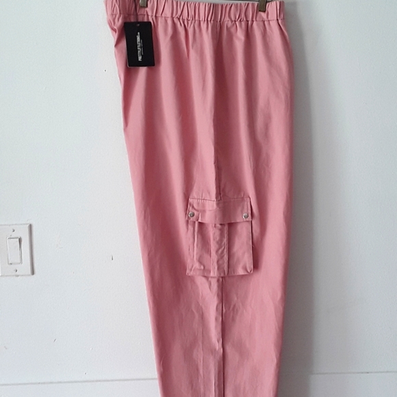NWOT PRETTY LITTLE THING Cargo Pants Slacks Blush Pink Sz XXXL - Picture 2 of 8